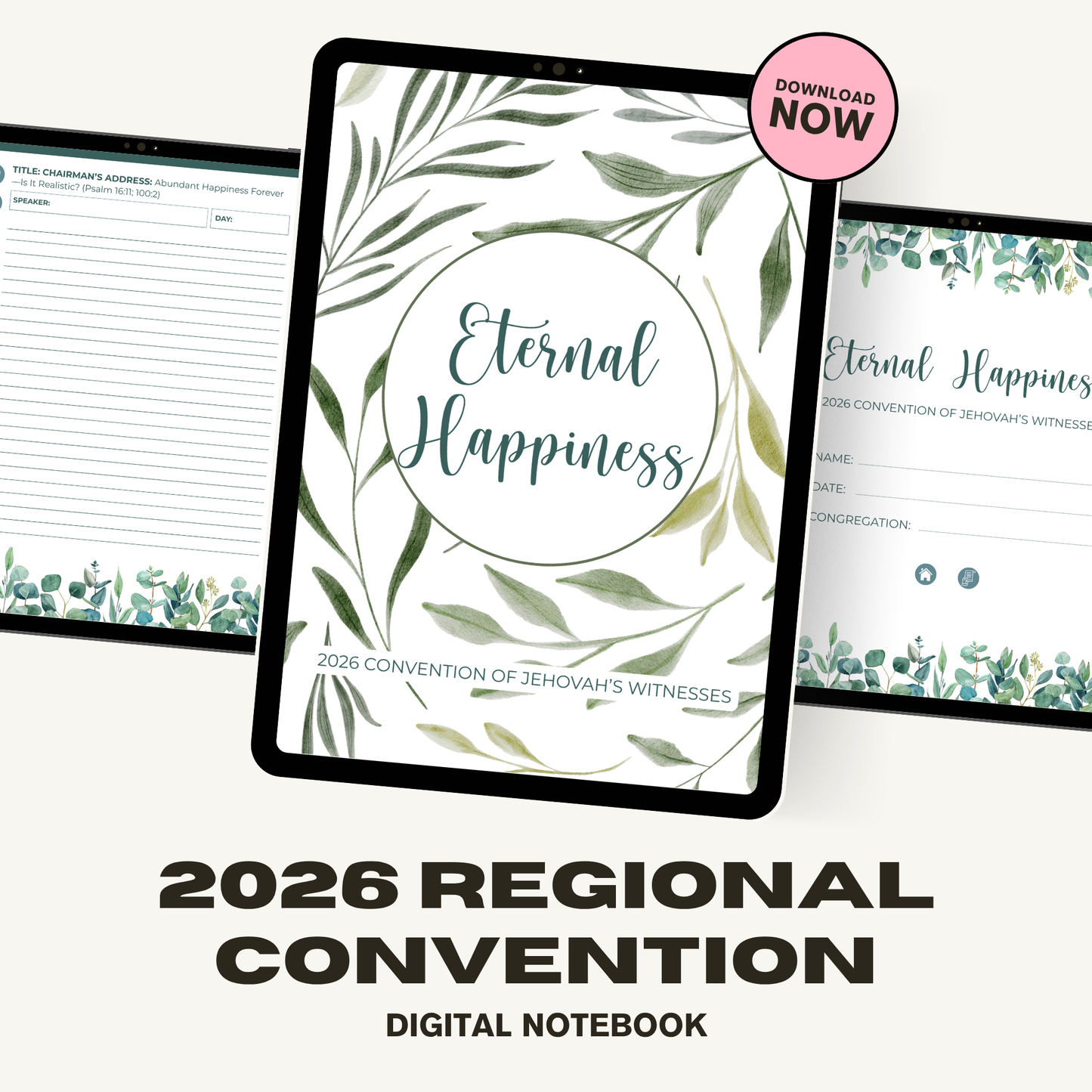 Eternal Happiness Digital Notebook (Hyperlinked) 2026 Regional Convention