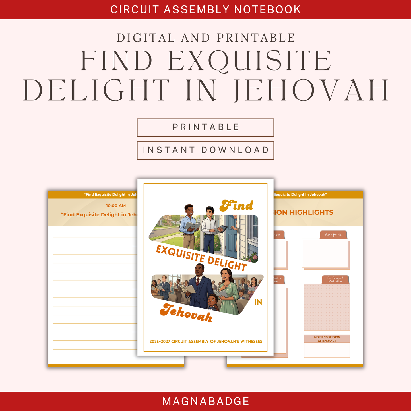 "Find Exquisite Delight in Jehovah" Digital & Printable Notebook for the 2026-2027 Circuit Assembly