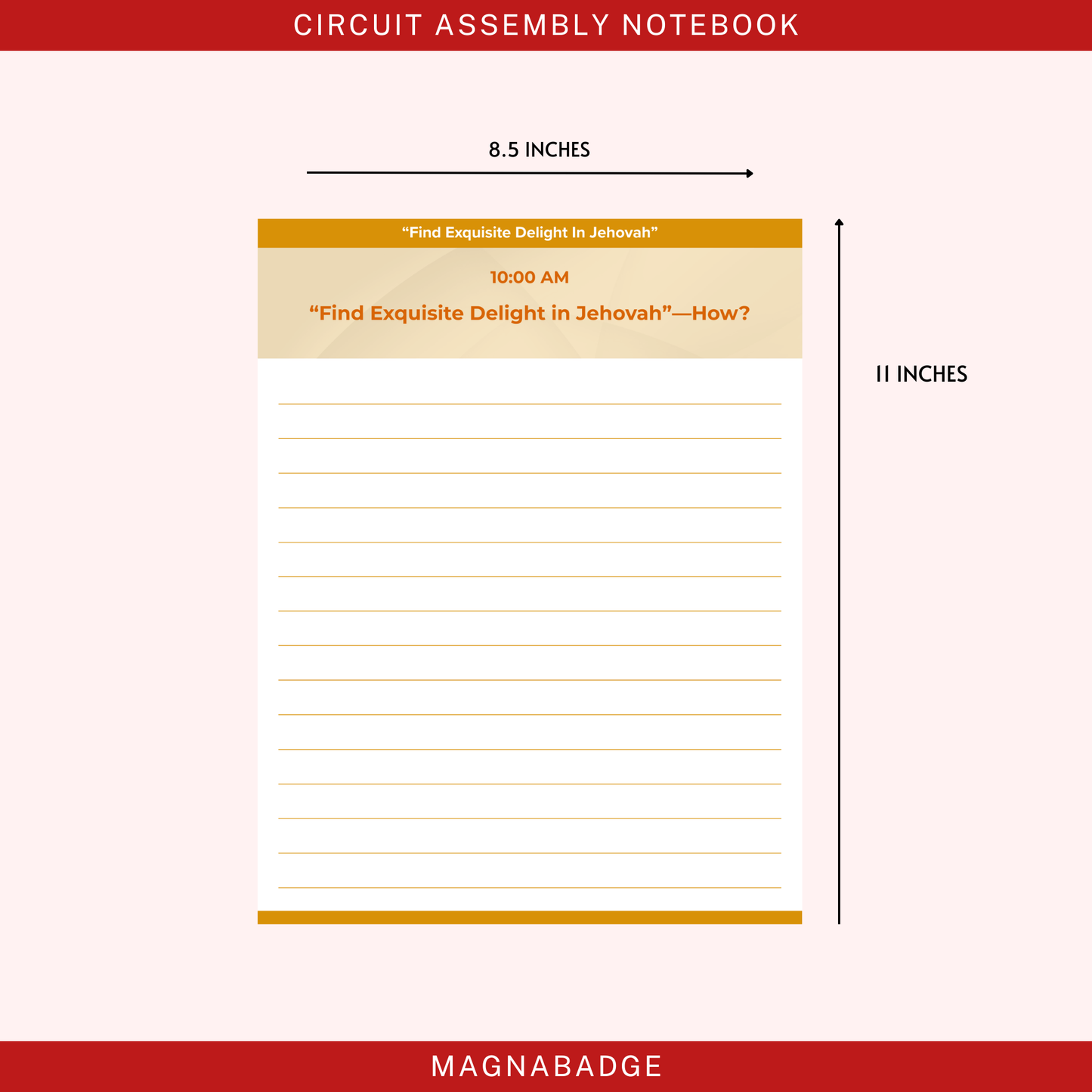 "Find Exquisite Delight in Jehovah" Digital & Printable Notebook for the 2026-2027 Circuit Assembly