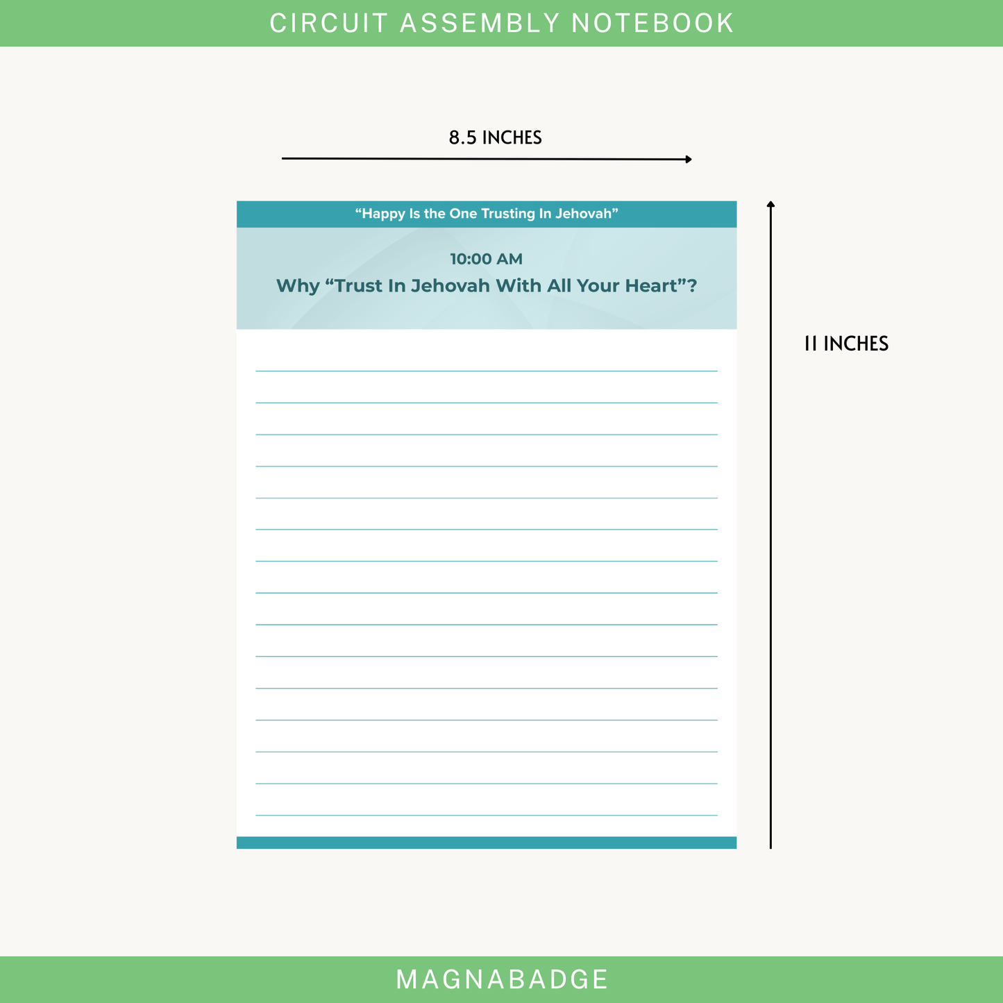 "Happy Is the One Trusting in Jehovah" Digital & Printable Notebook for the 2026-2027 Circuit Assembly