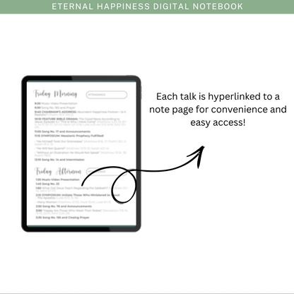 Eternal Happiness Digital Notebook (Hyperlinked) 2026 Regional Convention